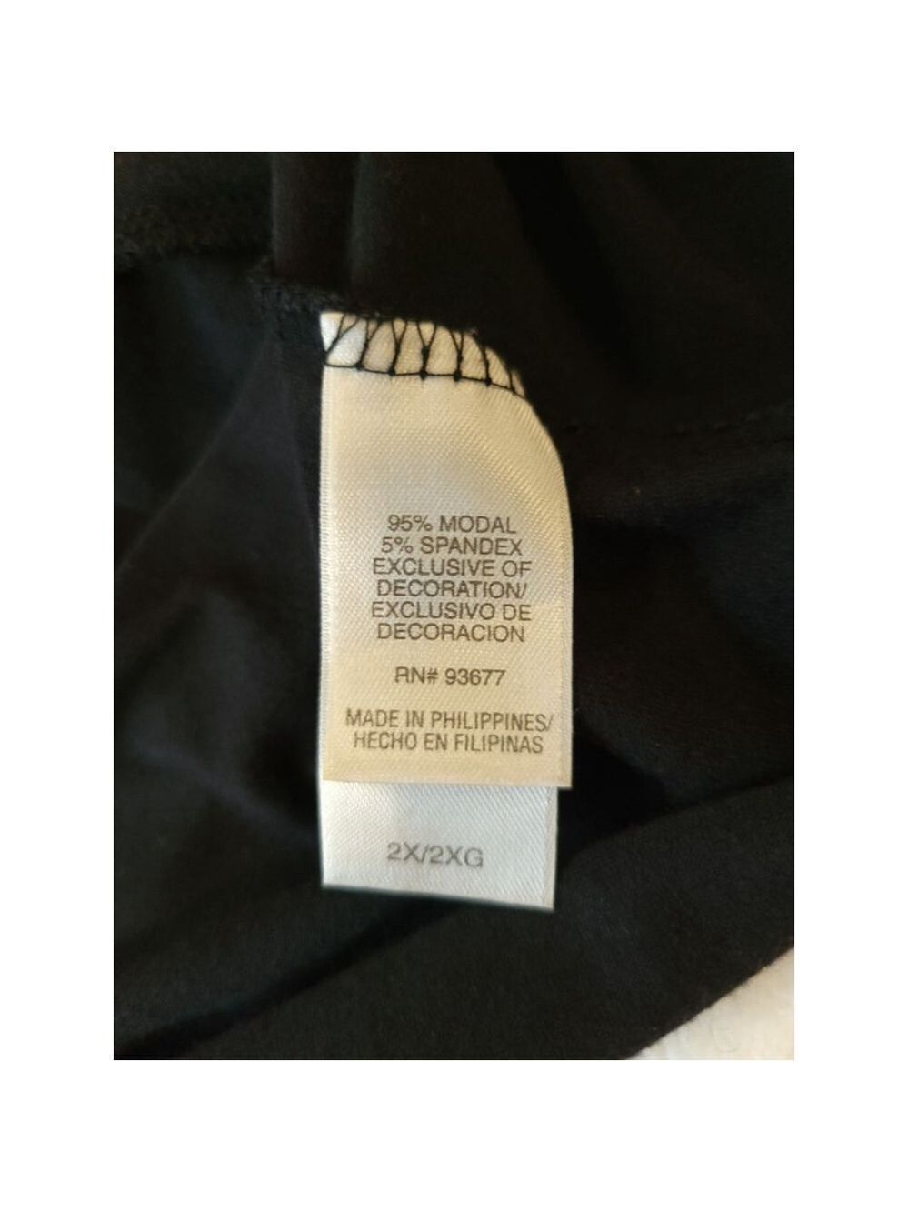 Adonna Black Lace V-Neck Nightgown 2X - Picture 9 of 9